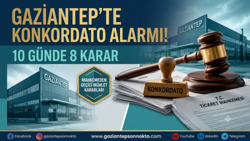 Gaziantep'te Konkordato Alarmı: 10 Günde 8 Firma ve Şirket Yetkilisi Hakkında Karar