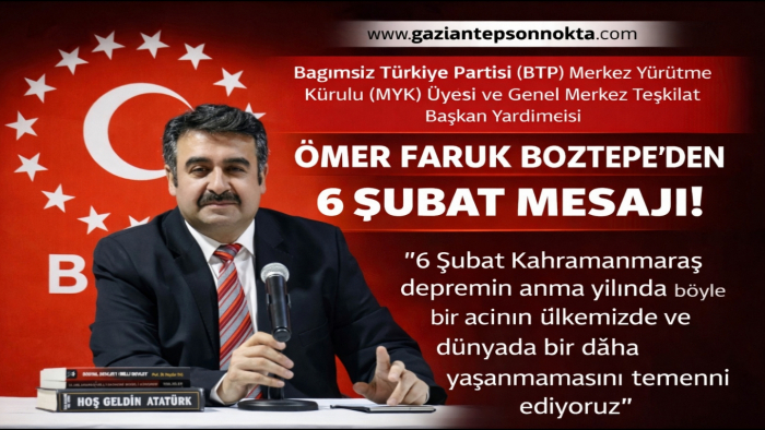 Boztepe: 6 Şubat Acımız İlk Günkü Gibi