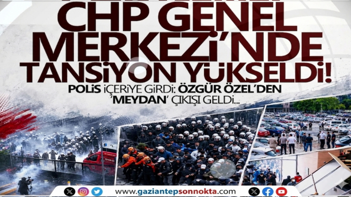 CHP Genel Merkezi'nde tansiyon yükseldi! Polis kapıyı kırıp bahçeye girdi...
