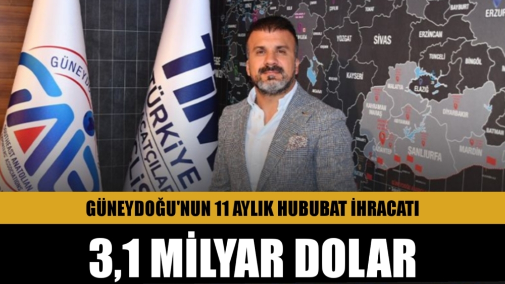 Güneydoğu’nun 11 aylık hububat ihracatı 3,1 milyar dolar