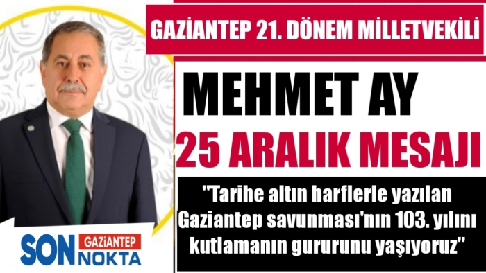 Mehmet AY’dan, 25 Aralık Mesajı