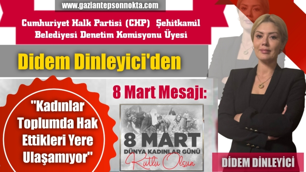 CHP'li Meclis Üyesi Didem Dinleyici'den 8 Mart Mesajı: "Kadınlar Toplumda Hak Ettikleri Yere Ulaşamıyor"