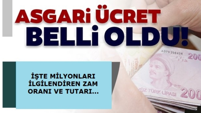 Asgari ücret belli oldu