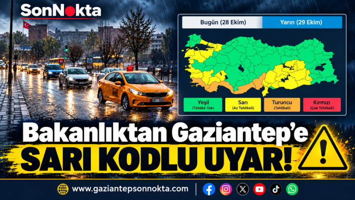 Gaziantep’e sarı kodlu yağış uyarısı!