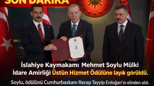 İslahiye Kaymakamı Mehmet Soylu Üstün Hizmet Ödülüne Layık Görüldü