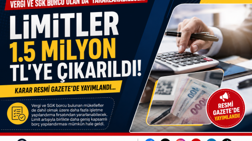 Vergi veya SGK borcu olan esnafa kredi! 1,5 milyon TL'ye çıkarıldı...